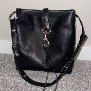 NWT Rebecca Minkoff Megan Shoulder Bag Silver Lobster Claw hook ring closure